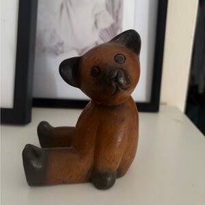 Wooden Bear Figurine Bookend